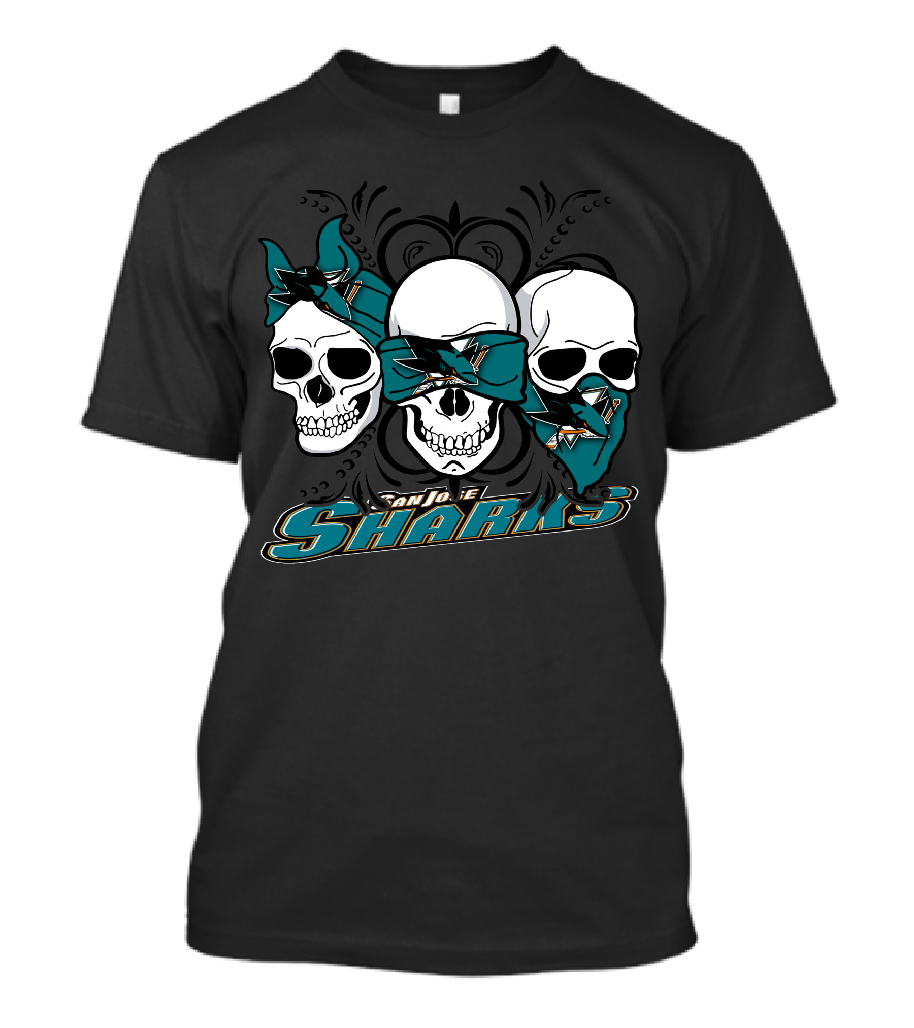 3 Skull San Jose Sharks T-Shirt