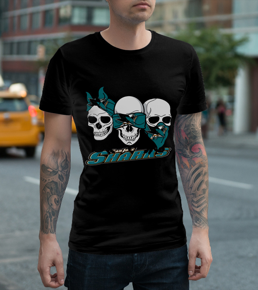 3 Skull San Jose Sharks T-Shirt