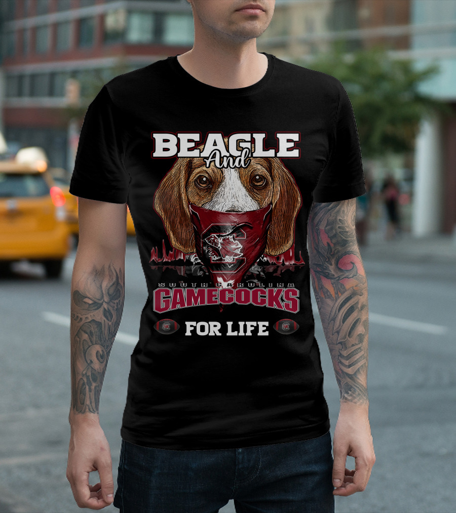Beagle and South Carolina Gamecocks for Life T-Shirt