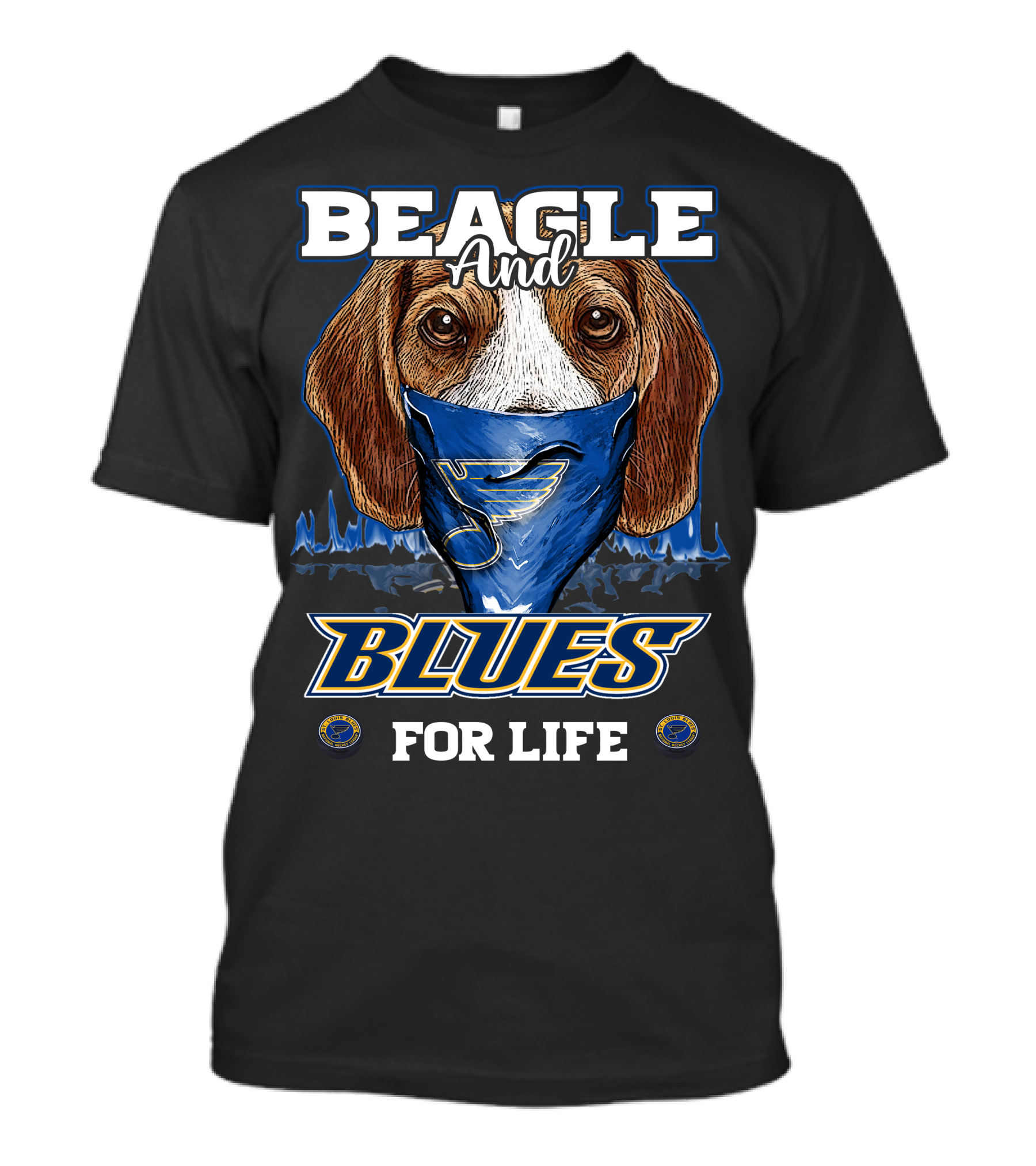 Beagle And Blues For Life St. Louis Blues Hockey T-Shirt