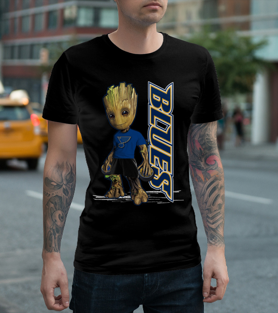 Groot St. Louis Blues NHL Character Crossover T-Shirt