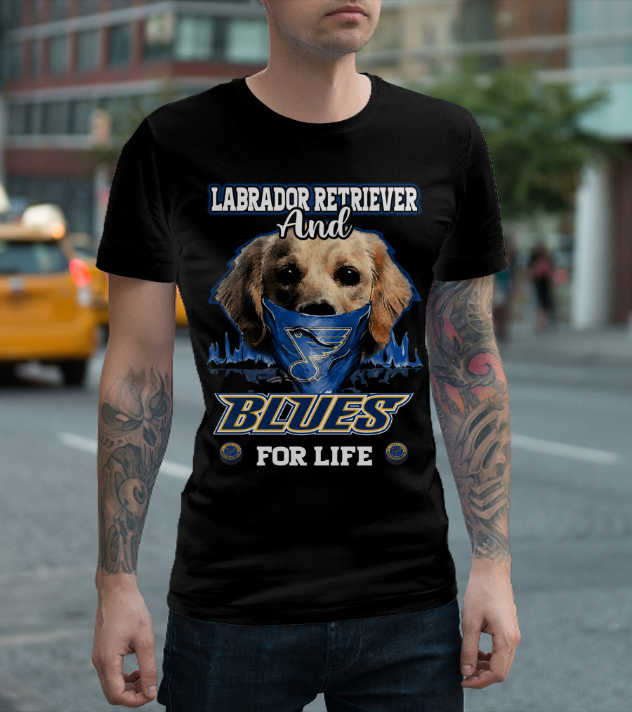 Labrador Retriever and St. Louis Blues for Life T-Shirt