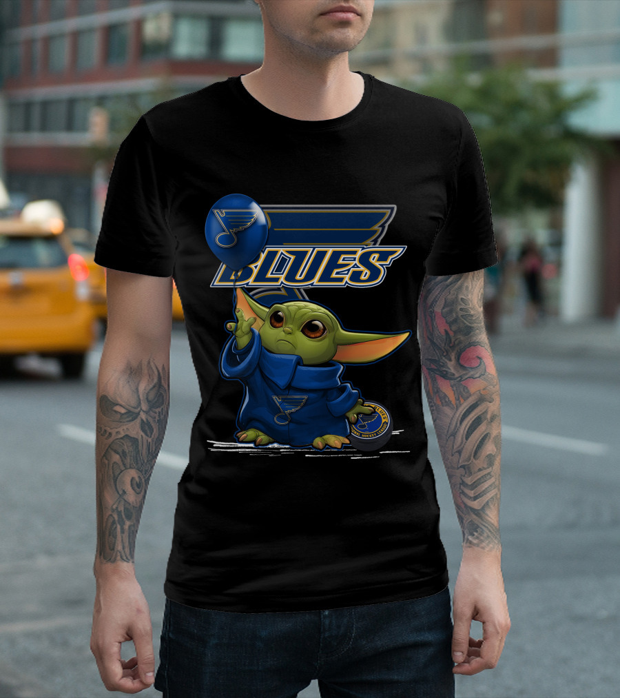 Yoda Baby St. Louis Blues Logo Balloon T-Shirt