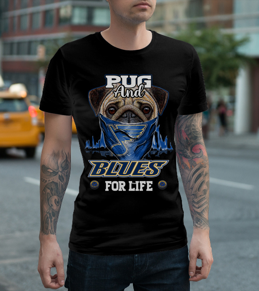 Pug and Blues for Life St. Louis T-Shirt