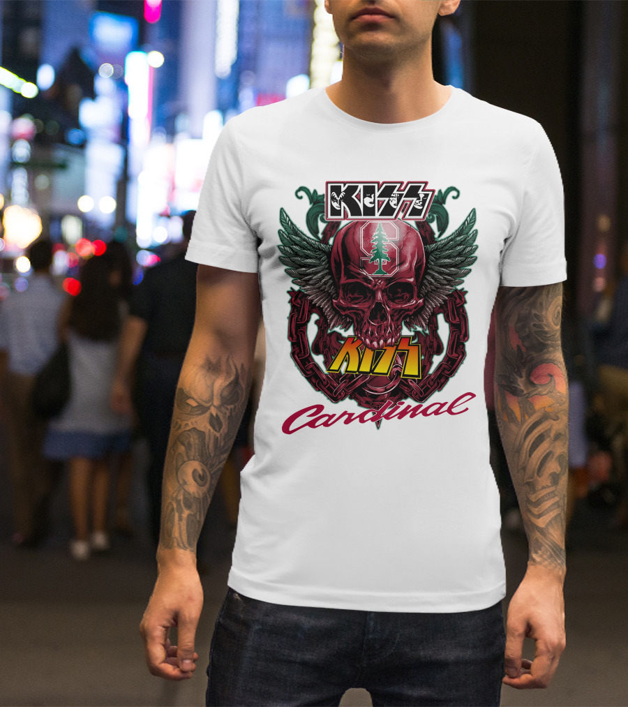 KISS Stanford Cardinal Winged Skull Chains T-Shirt