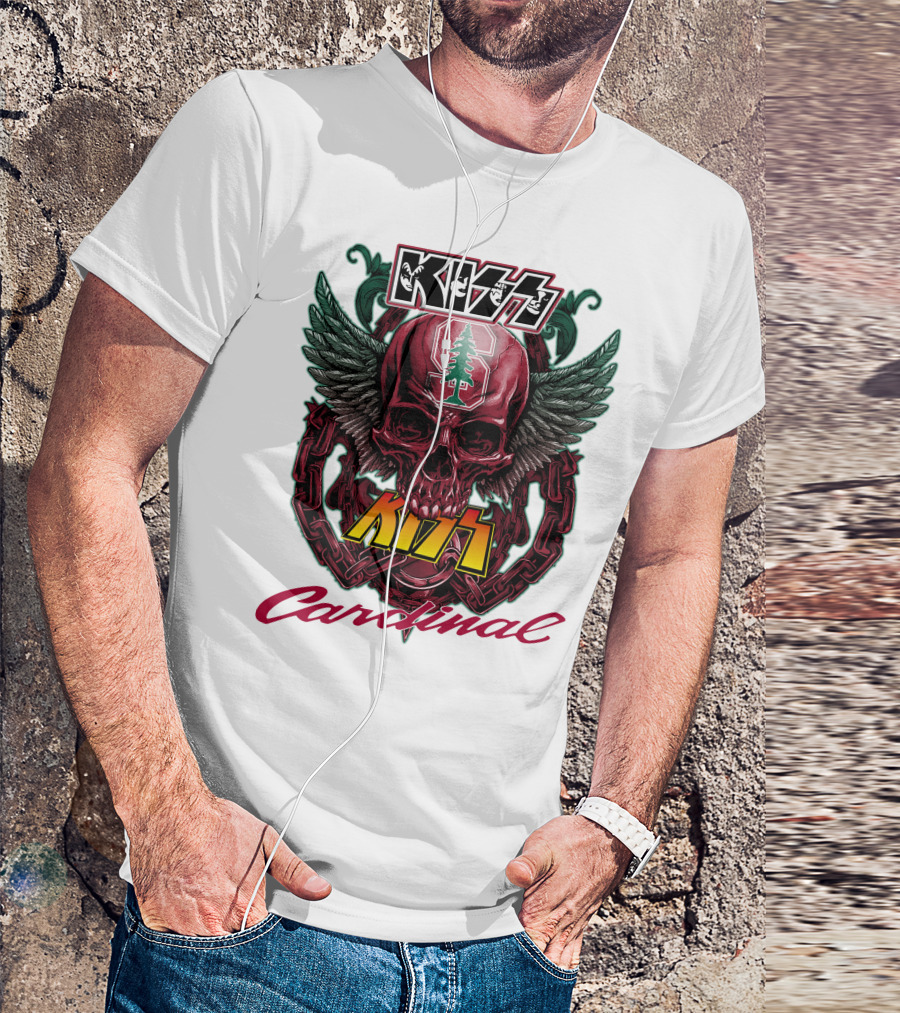 KISS Stanford Cardinal Winged Skull Chains T-Shirt