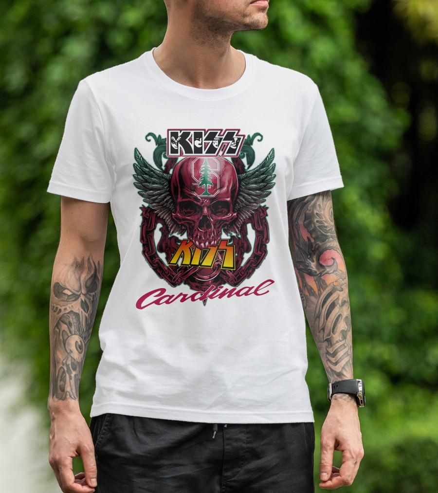 KISS Stanford Cardinal Winged Skull Chains T-Shirt