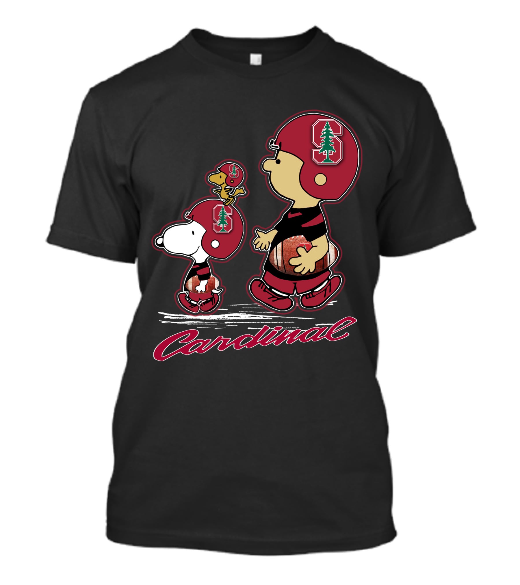 Snpfootball Stanford Cardinal Peanuts Characters Football Helmets T-Shirt