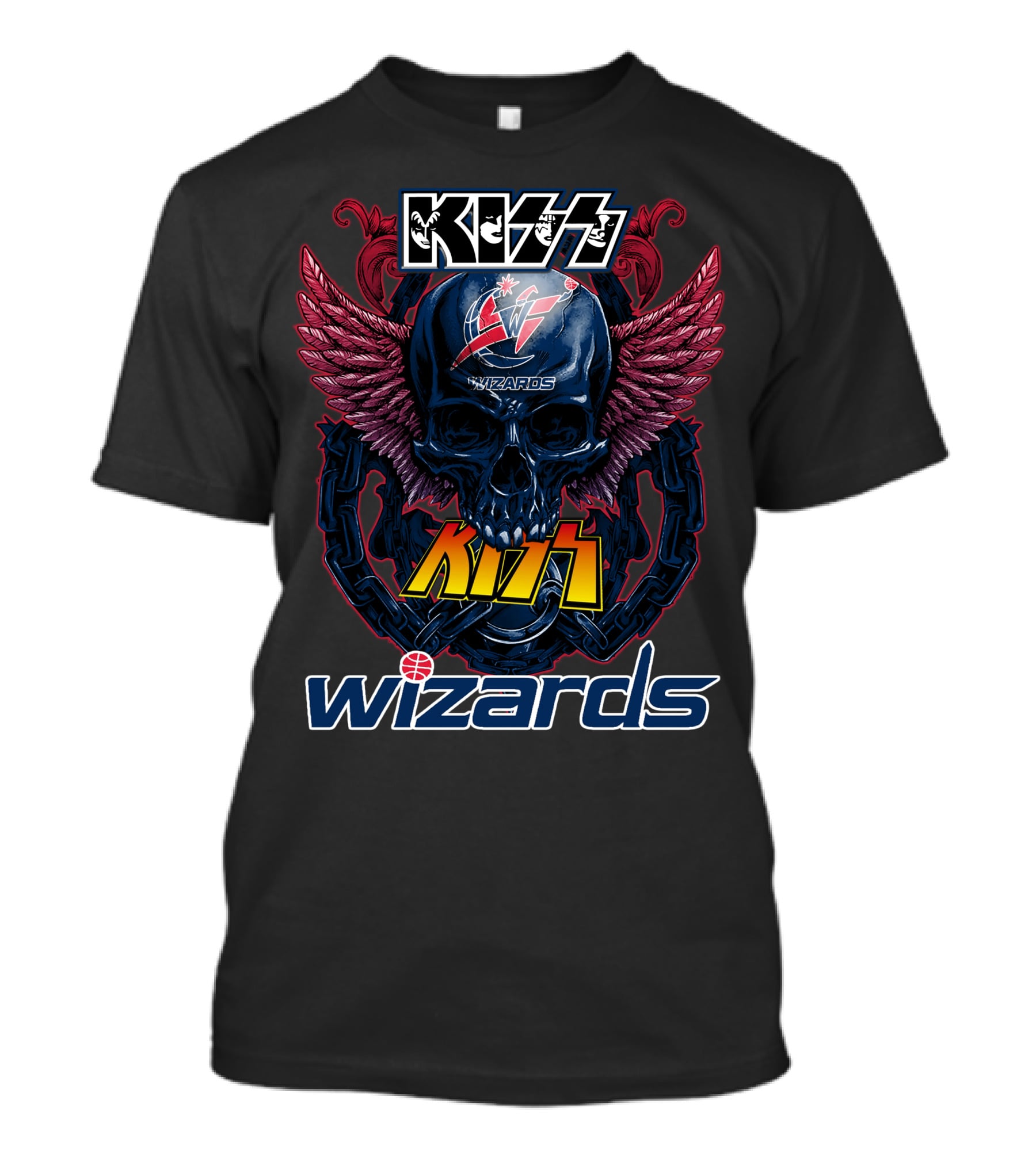 KISS Washington Wizards Skull Wings T-Shirt