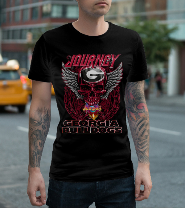 Journey Georgia Bulldogs Skull Wings T-Shirt