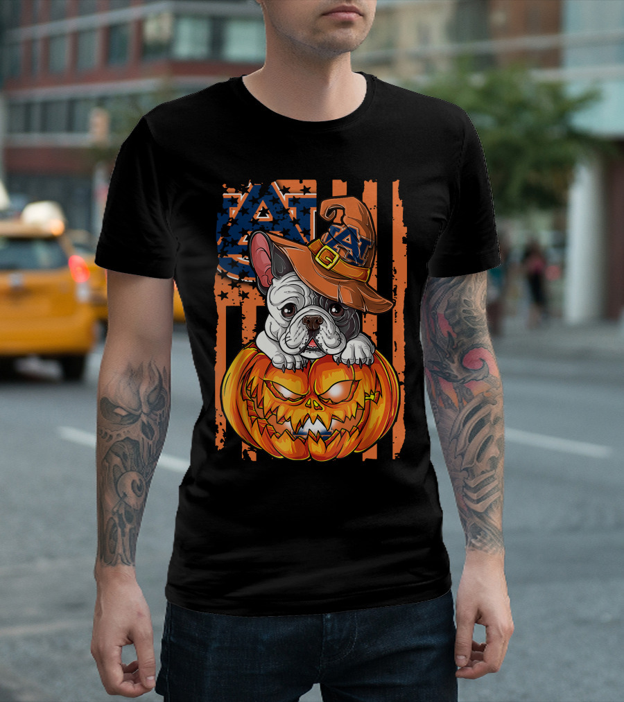 Auburn Tigers Bulldog Halloween Pumpkin T-Shirt