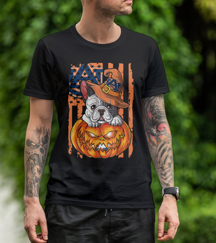 Auburn Tigers Bulldog Halloween Pumpkin T-Shirt