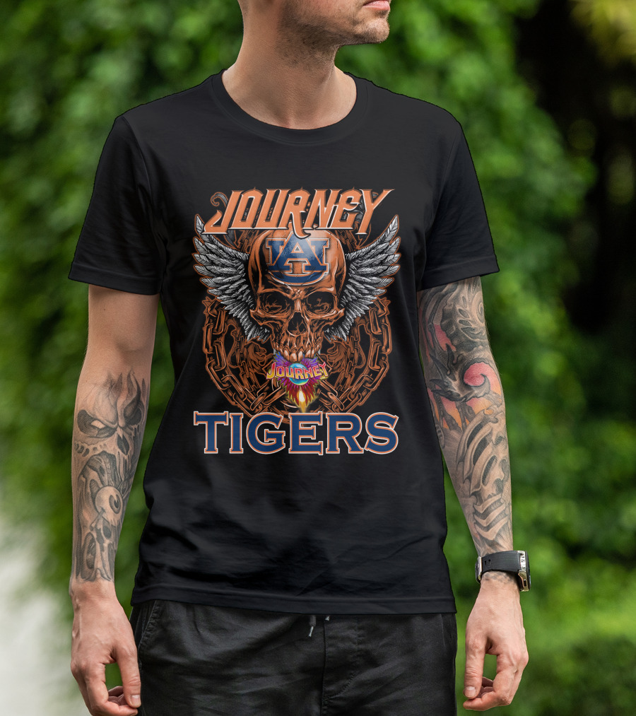Journey Auburn Tigers Skull Wings T-Shirt