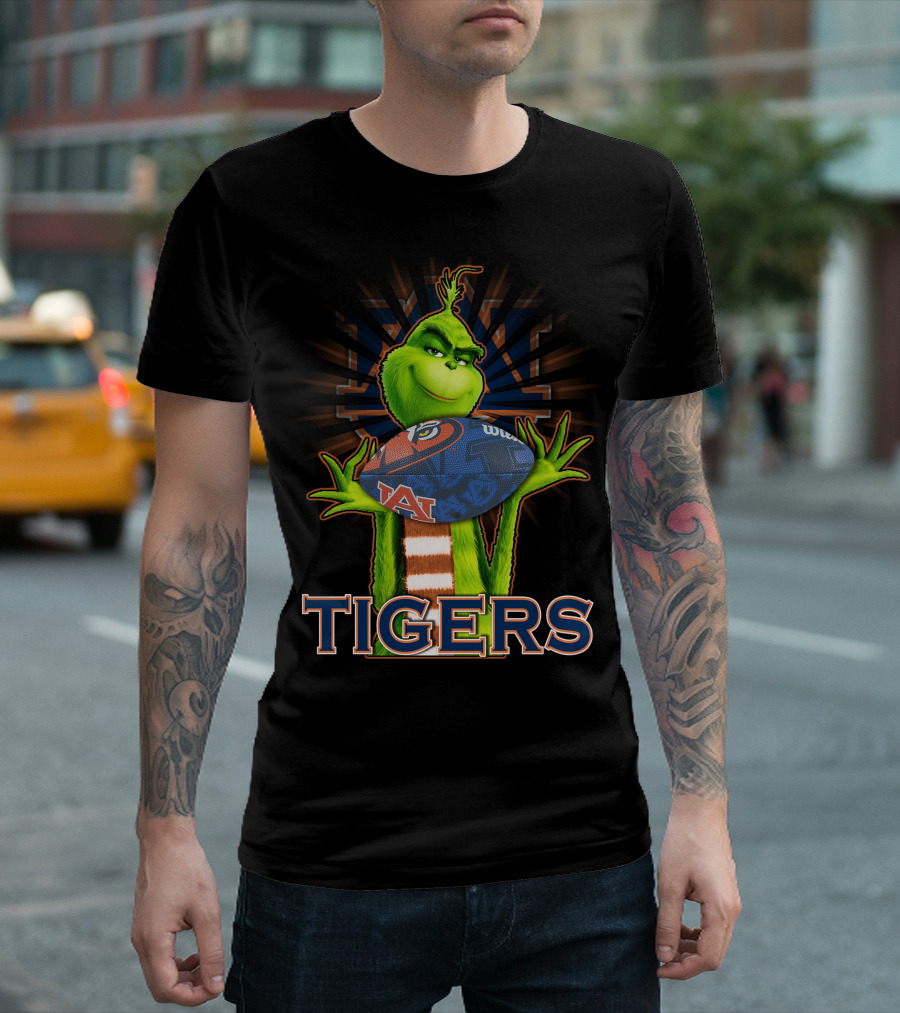 Grinch Auburn Tigers Football Fan T-Shirt