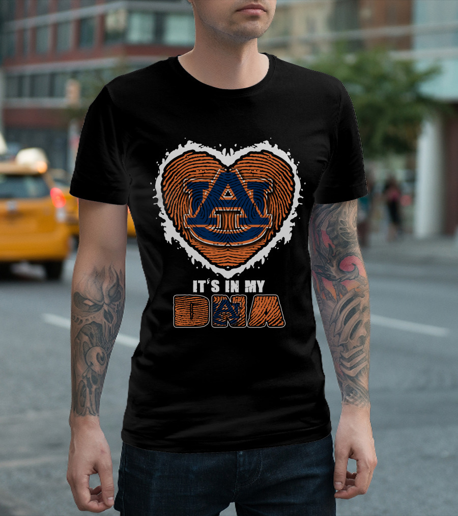 Auburn Tigers It's In My DNA Fingerprint Heart T-Shirt
