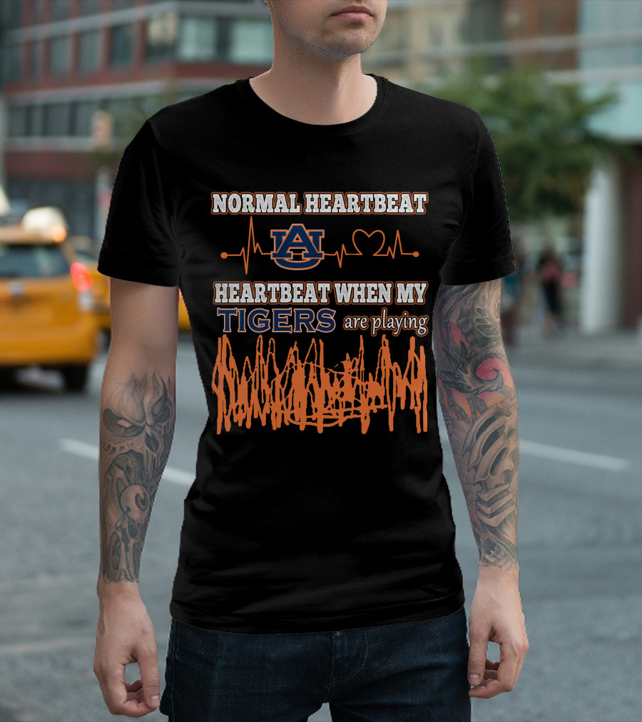 NORMAL HEARTBEAT AUBURN HEARTBEAT WHEN MY TIGERS ARE PLAYING T-Shirt