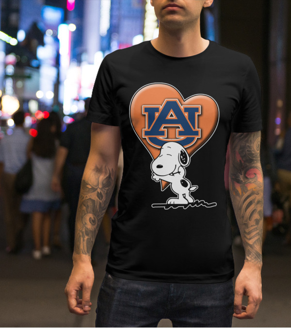 Snoopy Auburn Tigers Heart Fan T-Shirt
