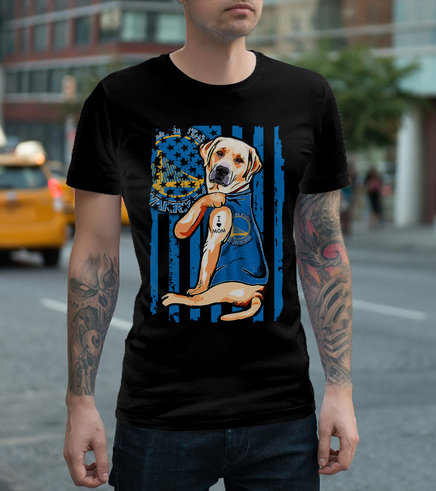 Golden State Warriors Labrador Retriever I Love Mom T-Shirt
