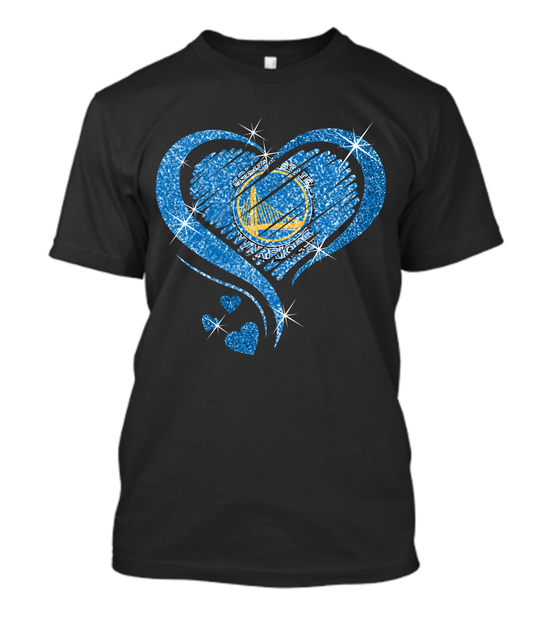 Golden State Warriors Heart Diamond Sparkle T-Shirt