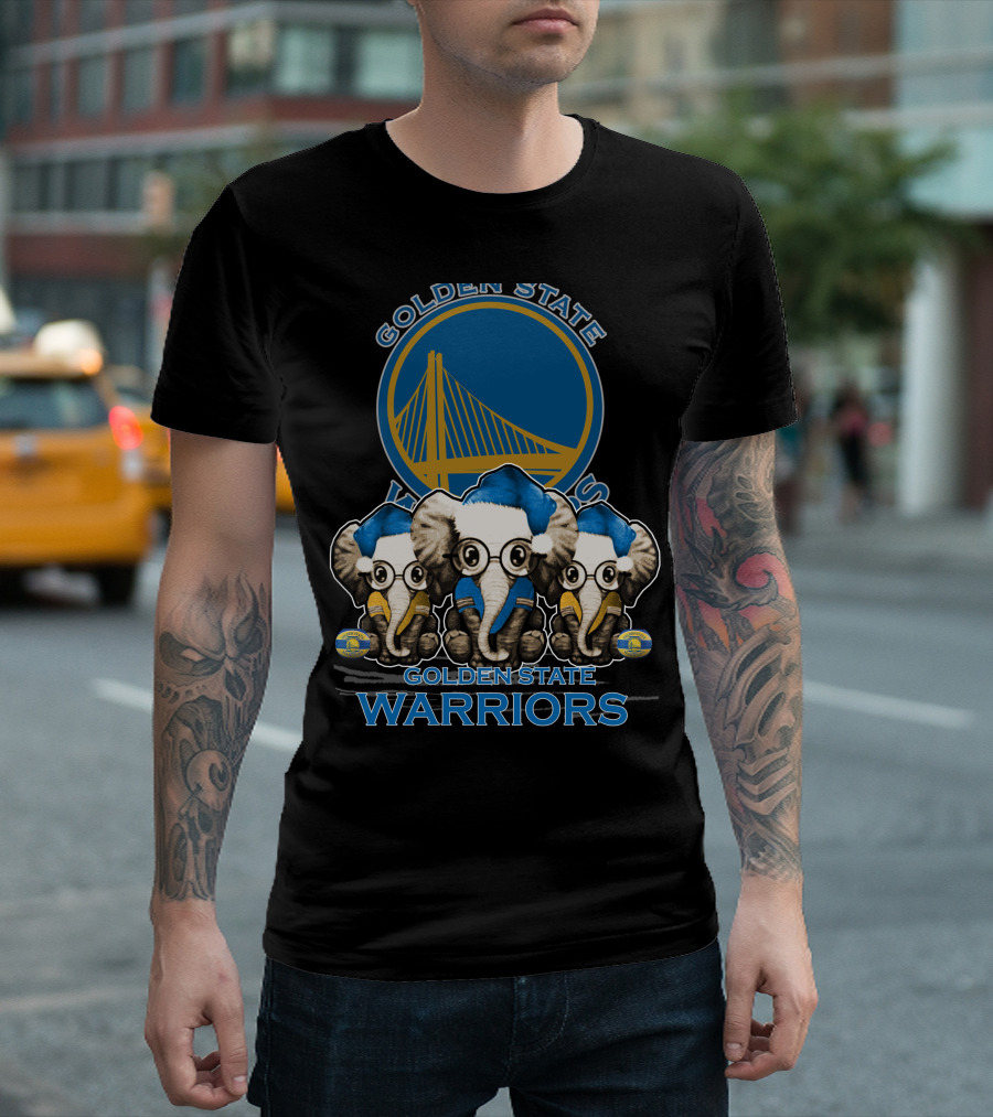 Golden State Warriors Xmas Elephan Trio T-Shirt
