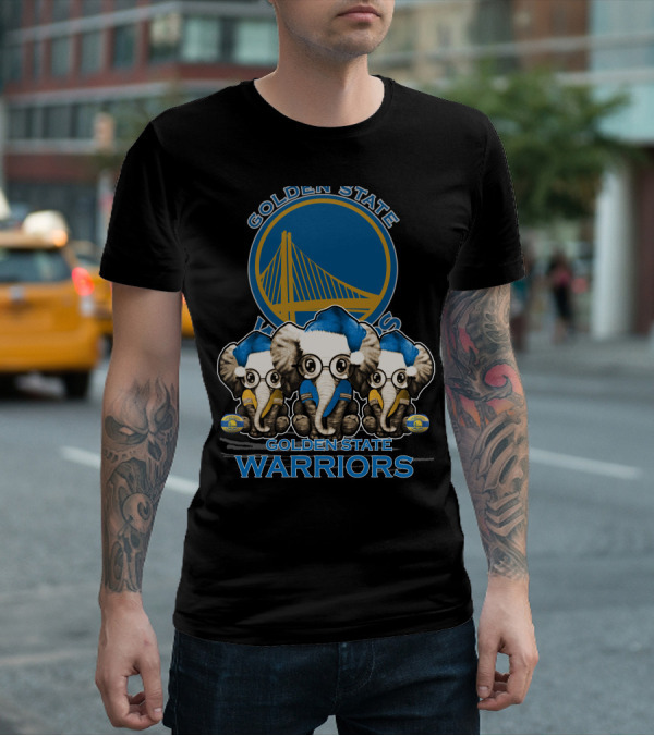 Golden State Warriors Xmas Elephan Trio T-Shirt