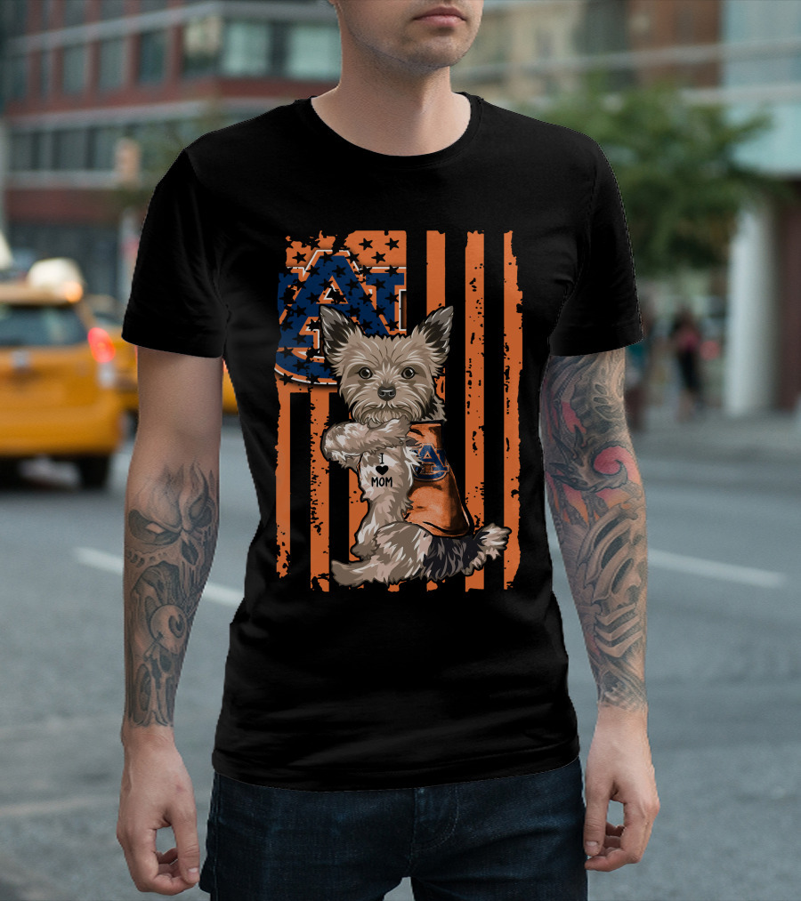 Yorkshire Terrier Auburn Tigers I Love Mom T-Shirt