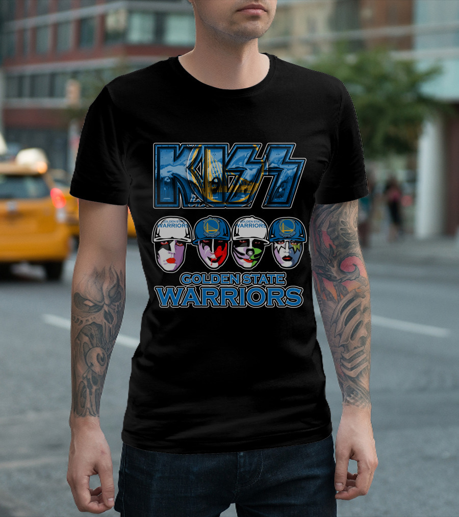 Kiss Golden State Warriors Basketball Iconic Faces T-Shirt