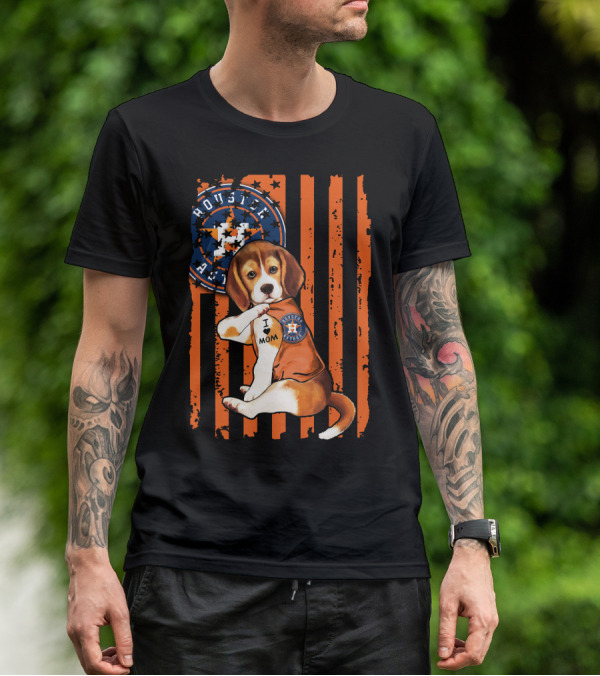 Houston Astros Beagle I Love Mom T-Shirt