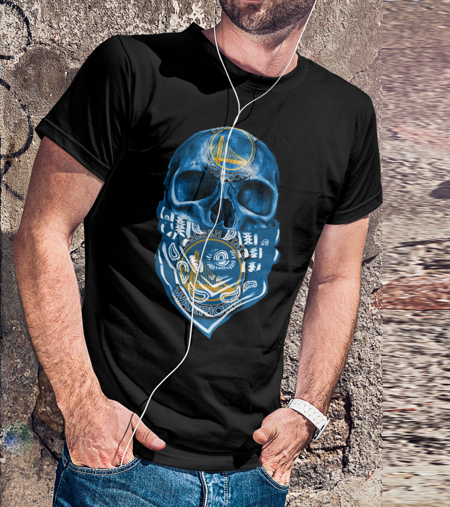 Skull Golden State Warriors Bandana T-Shirt