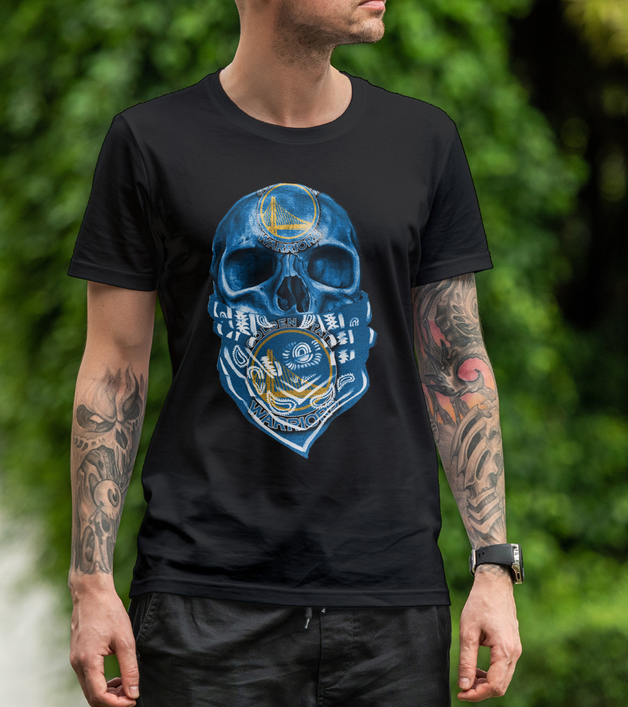 Skull Golden State Warriors Bandana T-Shirt