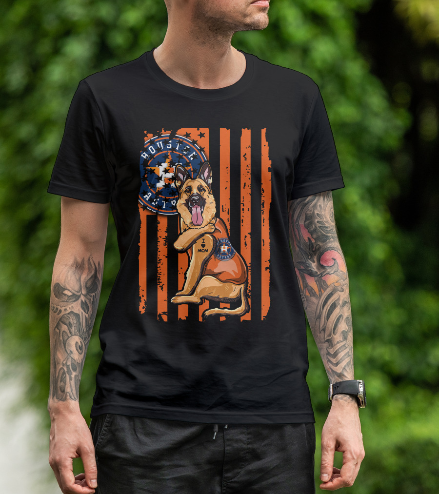 Houston Astros German Shepherd I Mom T-Shirt