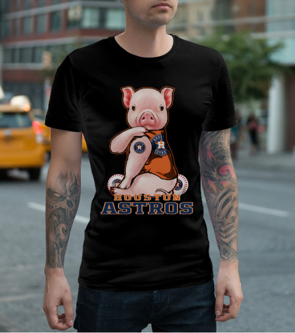 Houston Astros Pig With Baseball T-Shirt