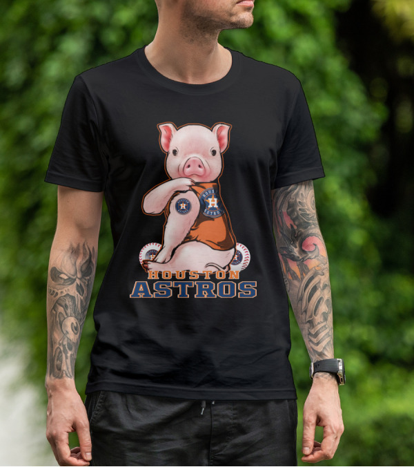 Houston Astros Pig With Baseball T-Shirt
