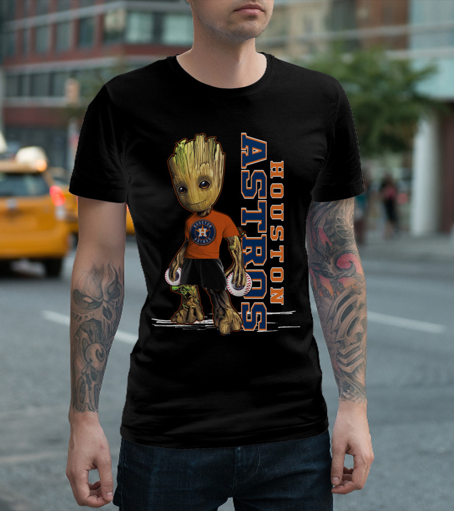 Groot Houston Astros Baseball Team Fan Character T-Shirt