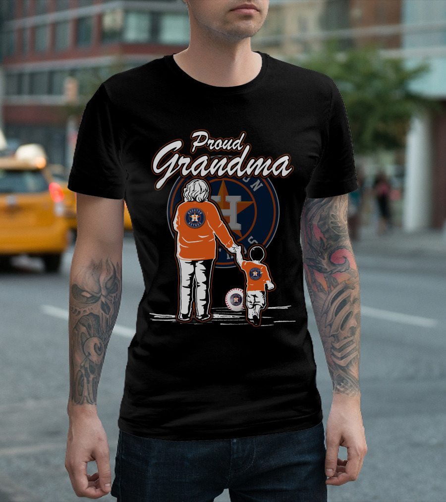 Proud Grandma Houston Astros Family Baseball Fan T-Shirt