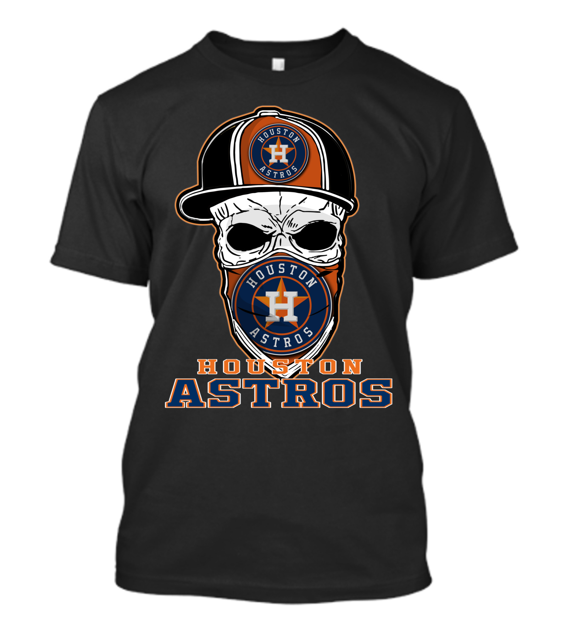 Houston Astros Skull Logo Hat T-Shirt