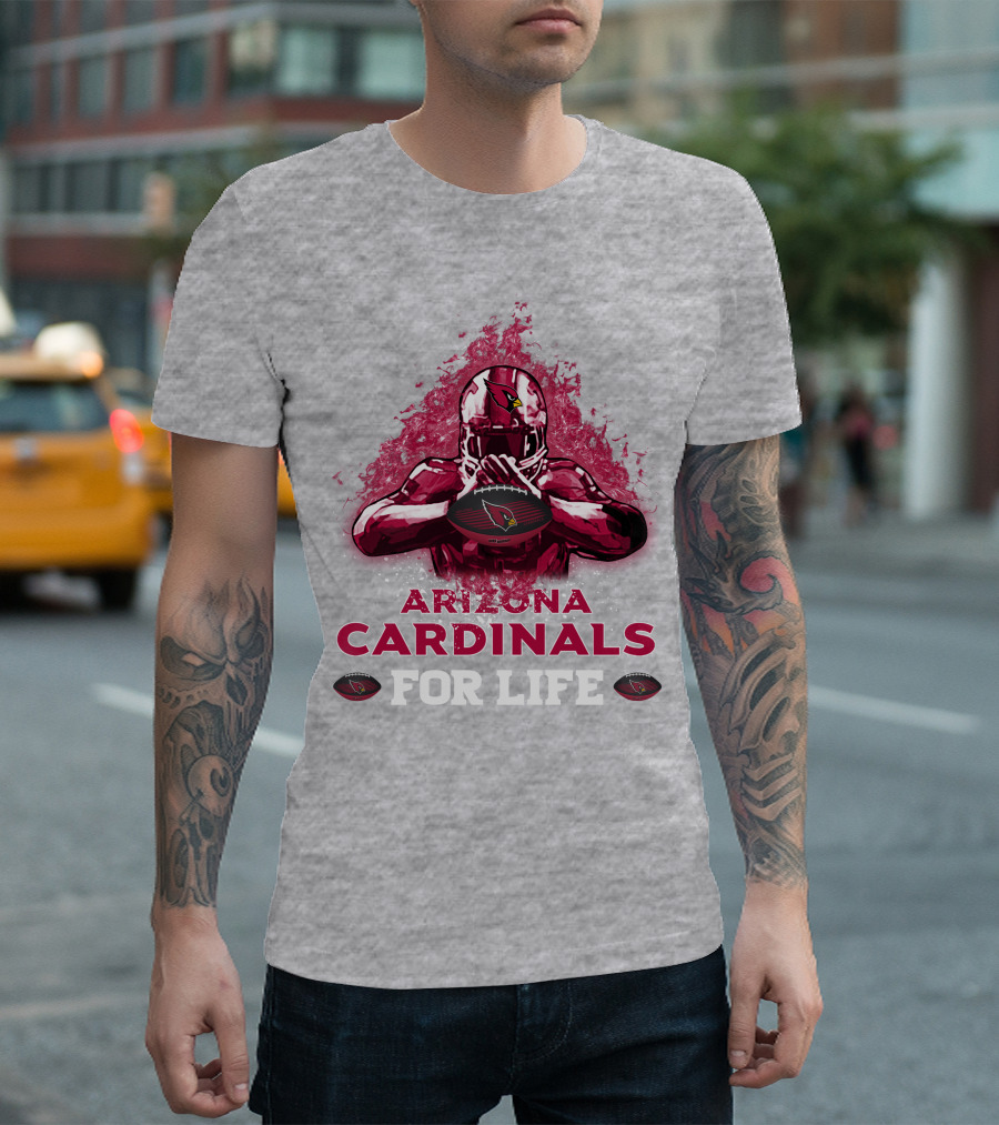 Arizona Cardinals For Life Football Helmet Emblem T-Shirt