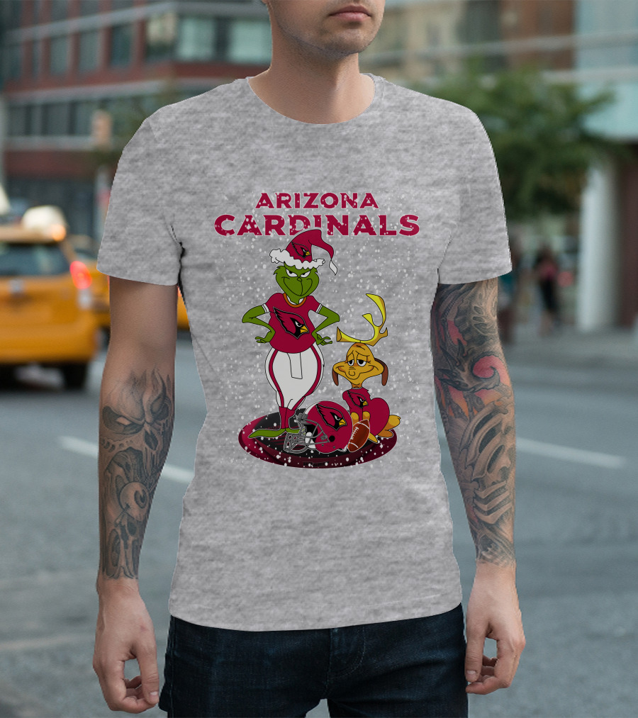 Arizona Cardinals Grinch Christmas Football Fun T-Shirt