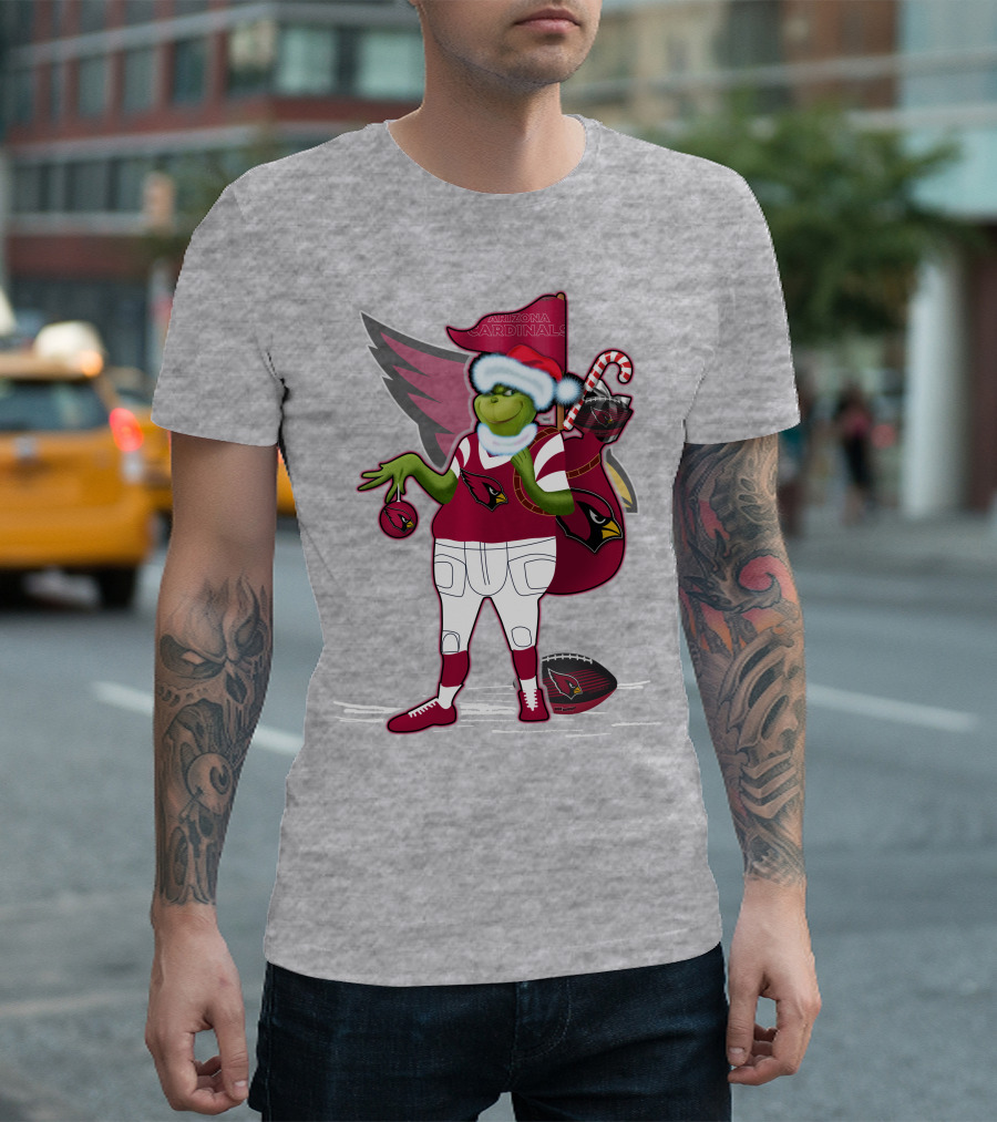 Grinchxmas Arizona Cardinals Christmas Football Fan Holiday Spirit T-Shirt
