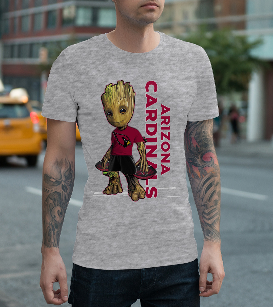 Groot Arizona Cardinals NFL Fan Art with Team Logo and Character T-Shirt