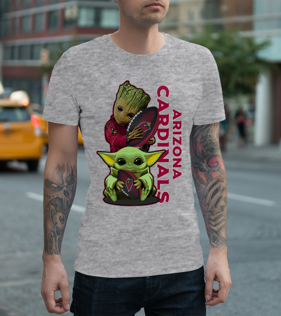 Grzd Arizona Cardinals Groot Baby Yoda Football T-Shirt
