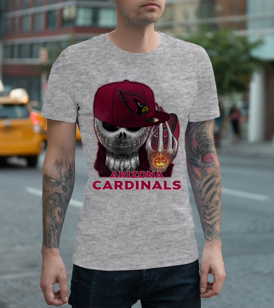 Arizona Cardinals Jackskull Pumpkin Helmet T-Shirt