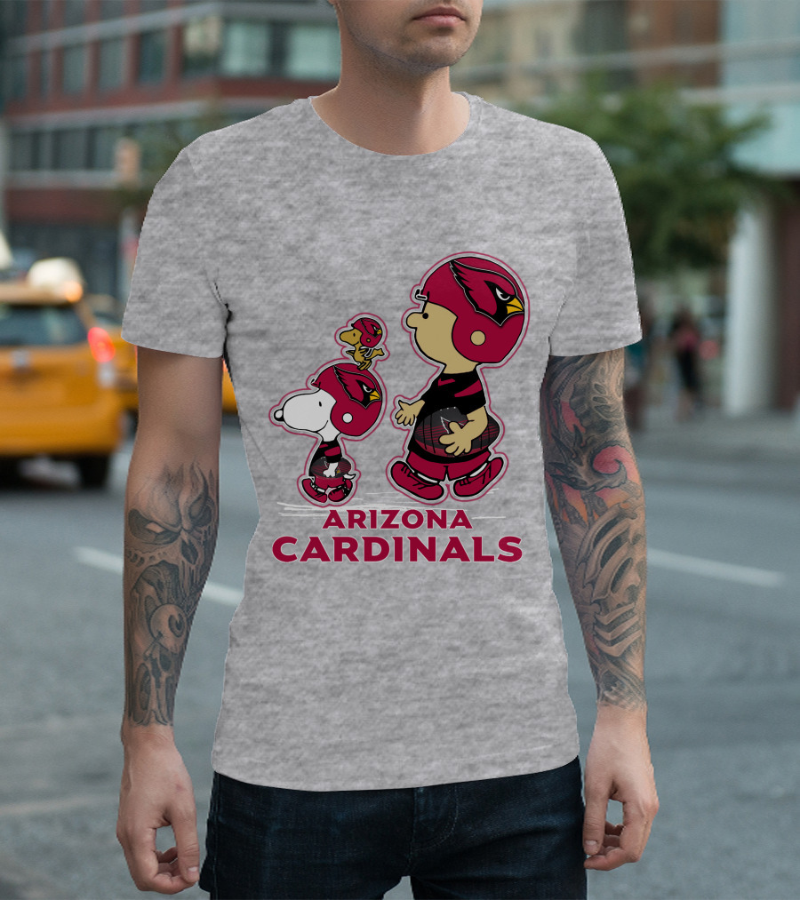 Snpfootball Arizona Cardinals Peanuts Characters Football Helmets T-Shirt