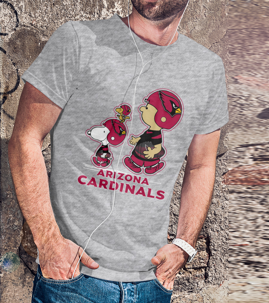 Snpfootball Arizona Cardinals Peanuts Characters Football Helmets T-Shirt