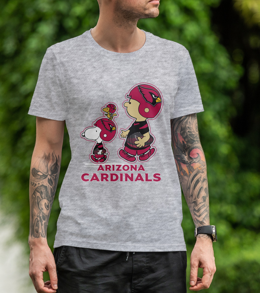 Snpfootball Arizona Cardinals Peanuts Characters Football Helmets T-Shirt