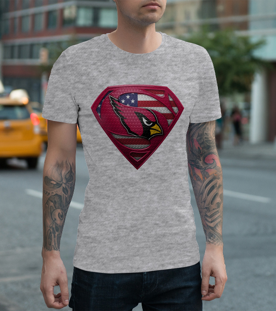 Spm Arizona Cardinals Superman American Flag T-Shirt