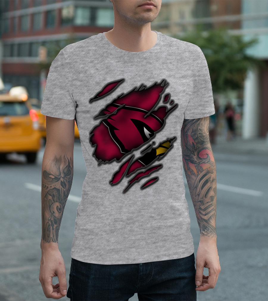 Torn Arizona Cardinals Logo Ripped T-Shirt