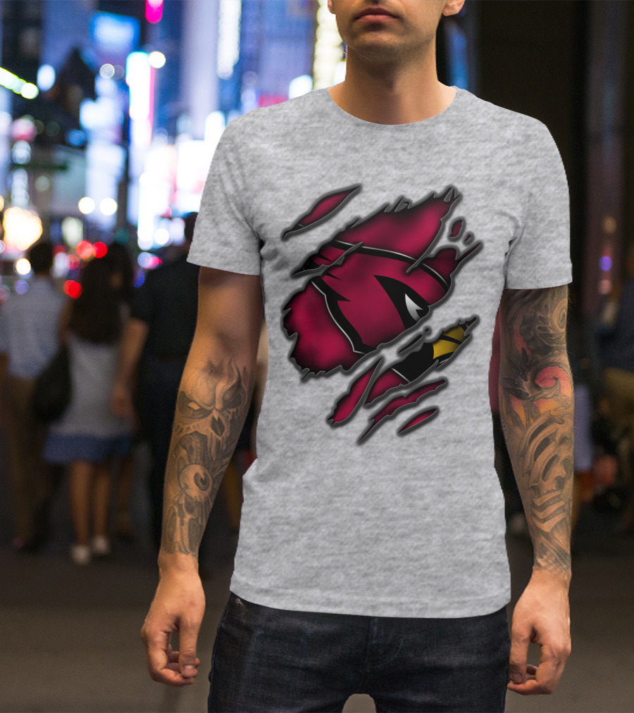 Torn Arizona Cardinals Logo Ripped T-Shirt