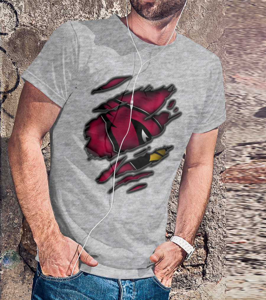 Torn Arizona Cardinals Logo Ripped T-Shirt