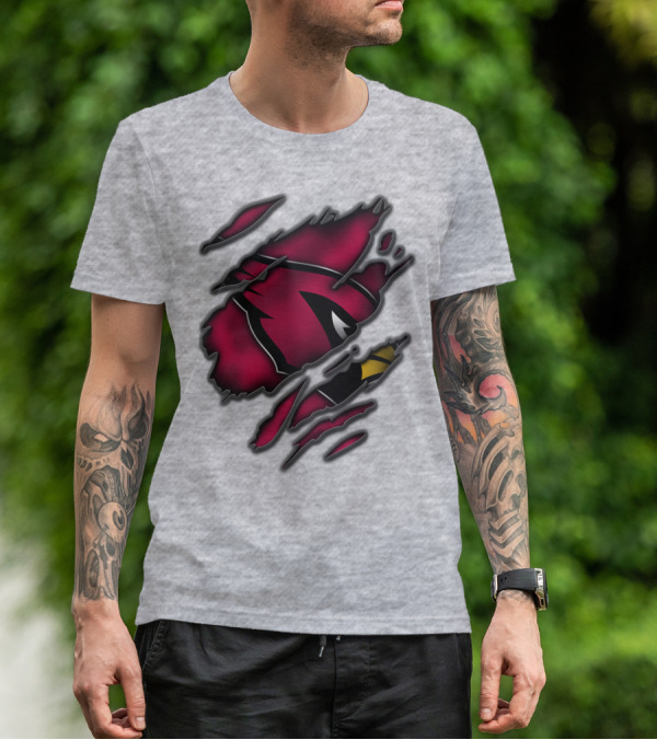 Torn Arizona Cardinals Logo Ripped T-Shirt
